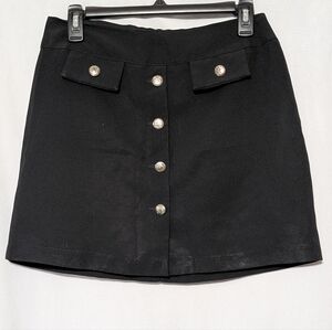*Seamstress Project* Elegant Black Skirt with Gold Colored Button Details